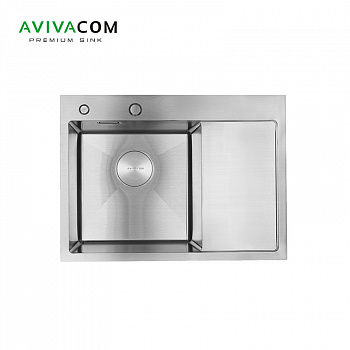 Кухонная мойка с крылом AVIVACOM 65*48 Левая Сатин