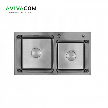 Кухонная мойка с дополнительной чашей AVIVACOM 78*45 1,5 чаши Нано-Сатин