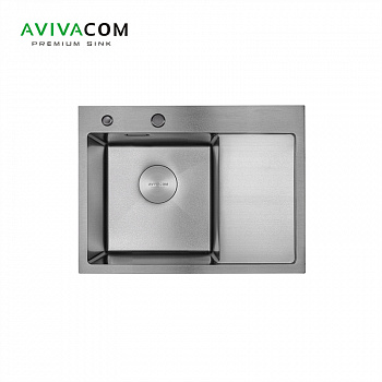 Кухонная мойка с крылом AVIVACOM 58*48 Левая Нано-Сатин