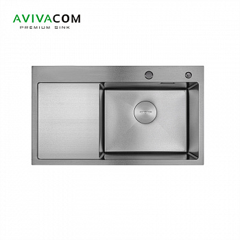 Кухонная мойка с крылом AVIVACOM 78*48 Правая Нано-Сатин