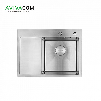 Кухонная мойка с крылом AVIVACOM 65*48 Правая Сатин