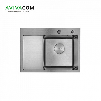 Кухонная мойка с крылом AVIVACOM 58*48 Правая Нано-Сатин