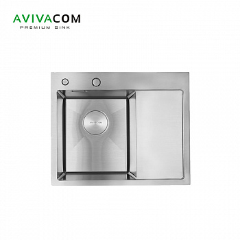 Кухонная мойка с крылом AVIVACOM 58*48 Левая Сатин